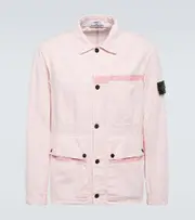 [Stone Island] Stone Island Compass linen-blend jacket AU 93 pink