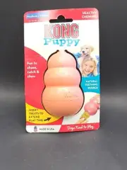 KONG Puppy Medium Treat Stuffable Dog Teething Chew Toy-PINK