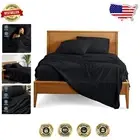 All-Season Black California King Sheet Set - Ultra-Soft Microfiber - Easy Care