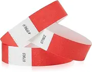 1,000 WristCo Neon Red Tyvek Wristbands for Events - Tamper-Proof Design & Fluorescent Color Prevent Reuse Premium-Grade Bracelets for Hospital & Medical ID, Party & VIP Identification