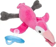 Nuby Calming Natural Flex Snuggleez Pacifier with Plush Combo Set for Cuddling with Comfort, Flamingo