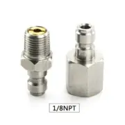 2 Pcs 1/8 NPT Quick Disconnect 8mm Male Coupler Plug Fitting PCP Fill Nipple