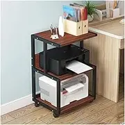 Printer Stand Printer Holder Printer Shelf Printer Stand with Wheels Metal 3-Layer Floor-Standing Fax Machine Stand Office Copier Scanner Shelf Printer Rack Printer Shelves (Color : F)