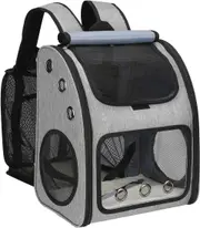 Expandable Pet Carrier Backpack - Portable, Ventilated, Airline Approved