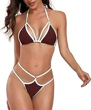 [SHERRYLO] Thong Bikini Swimsuit for Women Sexy Brazilian Micro Bikinis String Thongs Womens Bathing Suit Triangle Swimsuits