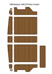 1988 Bayliner 3288 3270 Rear Cockpit Boat EVA Faux Foam Teak Deck Floor Pad Mat