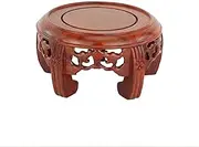 Display Stand Pedestal Wooden Vase Base Retro Flowerpot Statue Disply Stands Practical Teapot Vase Bonsai Base for Home Office Decoration Bonsai Pedestal (Color : A)