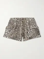 [R13] R13 - Jodphur Leopard-print Denim Shorts - Leopard print - 31 31 Animal print