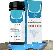 Pool Testing Strips, Accurate 9 in 1 Pool Water Test Strips, 100 Strips Swimming Pool Test Strips for Total Alkalinity, Ph, Chlorine, Cyanuric Acid-Pool Spa Water Test