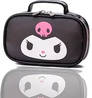 Akutoer Cartoon Cosmetic Bag With Zippe, Black, Kawaii