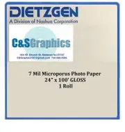 Gloss Photo Paper 24" x 100' Inkjet 7 mil HP Canon Plotter 1 Roll