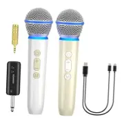 Wireless Microphones with Dual-Channel Receiver,UHF Dynamic Handheld Karaoke