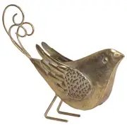 Willow & Silk Metal Carved 27cm Golden Bird Ornament/Figurine/Statue/Table Decor
