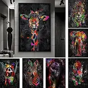Giraffe Graffiti Wall Art Canvas Paintings on the Wall Art Posters and Prints Animals Modern Pictures For Kids Room Decor