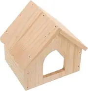 JUMPLAWN Wooden Hamster Hideout Cabin Durable Animal House for Hamsters Gerbils and Guinea Pigs Squirrel Sleeping Hideout Stable and Wear Resistant Design