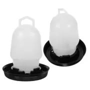 2 Pcs Automatic Drinking Fountain Large Chicken Waterer Coop Feeder
