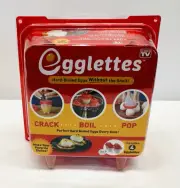 EGGLETTES Silicone Egg Cooking Cups, Pack of 4! Hard-Boiled Eggs Without Shells!