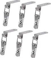 Oshhni 6x 90 Degree Buckle Hook Lock Bolt Hasp Latch Lock Bolt Spring Toggle Lock with Clasp for Cabinet Case Drawer Closet Door, B