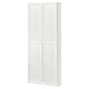 BILLY / OXBERG bookcase with doors, white, 80x30x202 cm