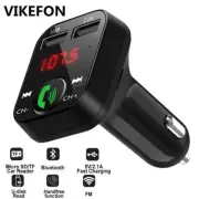 Car Wireless Fm Transmitter Adapter Bluetooth 5.0 Hands-Free 2usb Fast Charger