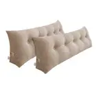 SOGA 2X 100cm Beige Triangular Wedge Bed Pillow Headboard Bedside Tatami Cushion