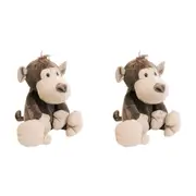 2x LVD Plush Marvin Monkey Kids/Childrens Animal/Soft Toy 34x17cm Brown 0+