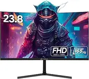 CRUA 24 Inch Curved Gaming Monitor, 144hz/165hz FHD 1080P Frameless Computer Monitor, PC Monitors Support AMD Freesync, 99% sRGB, DisplayPort, HDMI, Compatible Wall Mountable Installs-Black