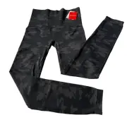 Spanx Black CAMO Leggings Seamless Shaping Slimming Stretch Look At Me Now L NEW