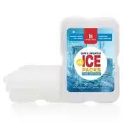 4packs 150ml Water Fill Reusable Coolers Quick Freeze Space Saving for Summer Cold Lunch Boxes Ice Packs