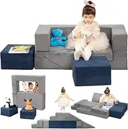 LOAOL Kids Couch Toddler Couch Foam Climbing Play Couch for Kids, Imaginative Furniture Playset for Creative Kids, Fold Out Kids Play Couch for Boys & Girls, Convertible Plush Sofa for Playroom