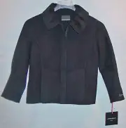 CYNTHIA ROWLEY LADIES BLACK WOOL HANDMADE COAT JACKET SMALL NEW WITH TAGS