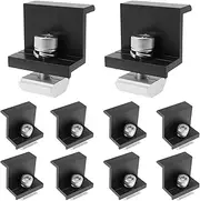 10Pcs Aluminium Alloy Solar Panel End Clamp Weather Resistant Versatile Solar Module Assembly Z Clamp for Camping Roof Motorhome..(Note: 10 Packs,30 Black Side Pressure Set)