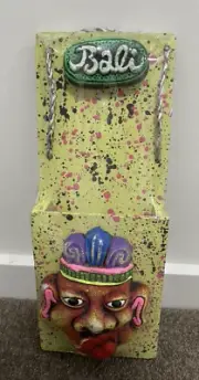 Bali Mail Wooden Wall Holder with Aboriginal Face