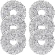 Pack of 6 Wipes for Xiaomi X10+ / X20+ & Dreame L10s Ultra / L10 Ultra / L20 Ultra / L10s Pro Ultra Heat / L10 Prime / X40 Ultra Complete Robot Vacuum Cleaner, Microfibre Wet Replacement Mop Pad