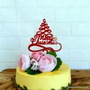Acrylic Red Christmas Tree Cake Topper