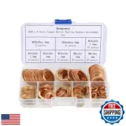 Eowpower 140 Pieces 8 Sizes Copper Metric Sealing Washers Assortment Set