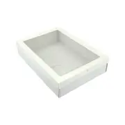3pk Small White Grazing Box with Window Lid (255x155x80mm)