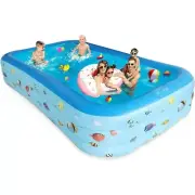 Elemore Home Inflatable Pool, 9.83 x 6 x 1.83 ft Family Swimming Pools for Kids