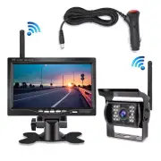 7" Rear View Camera System Night Vision Monitor Wireless Backup for Rv Truck Bus