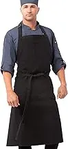 Chef Works Men's Rockford Chefs Bib Apron, Steel Grey
