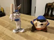 Bugs Bunny And Taz Playing Baseball Salt And Pepper Shakers 1993 Loony Tunes