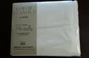 NEW Color Classics By Stevens Full Flat Sheet No Iron Percale Vintage White