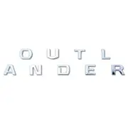 For Mitsubishi 13-19 Outlander Letters Bonnet Badge Front Hood Emblem 3D ABS Stickers Chrome Black Car Styling Accessories chrome silver