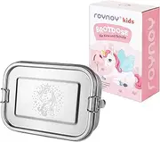 roynoy Stainless Steel Lunch Box Children Waterproof with Divider Bento Box Children Breakfast Box for Nursery Nursery School (Unicorn)