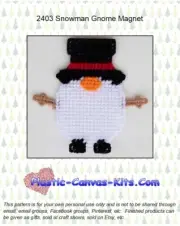 Snowman Gnome Magnet-Plastic Canvas Pattern or Kit