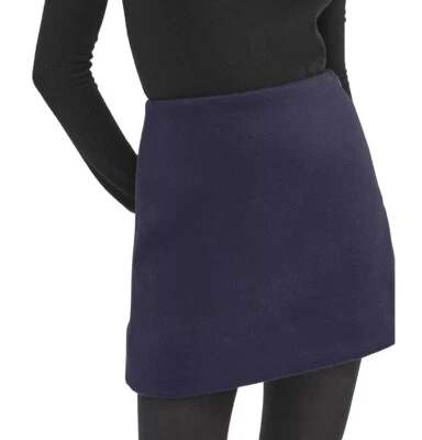 Theory Velvet Skirt Women's Dark Colbalt Blue Size 4 Mini NEW $315