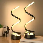 Table Lamps for Living Room Set of 2, Black Dimmable LED Lamp, Small Bedside ...