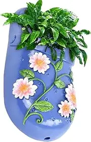 Zasdvn Fence Planter - Slippers Design Railing Planter - Waterproof Flower Holders, Colorful Home Decoration for Railing, Balcony, Backyard