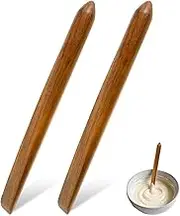 2 Pcs 11 Inch Wooden Sourdough Bread Mixing Stir Stick, Sourdough Bread Mixing Stick, Multipurpose Dough Blender Stir Rod, Wooden Sourdough Bread Making Tools for Home Restaurant