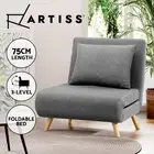 Artiss Sofa Bed Fold Out Recliner Couch Lounge Chairs Grey